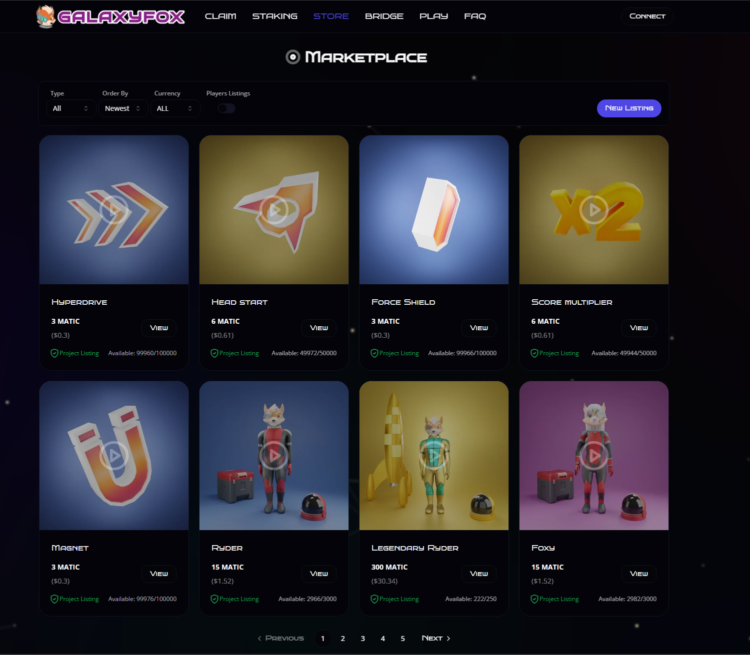 Galaxy Fox marketplace