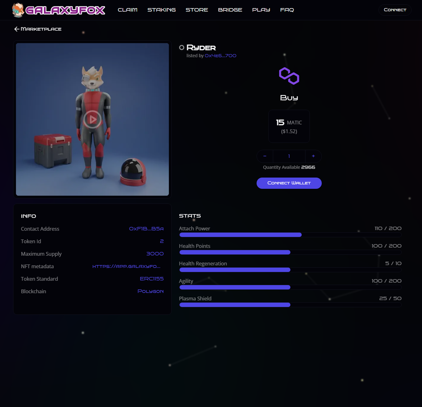 Galaxy Fox listing